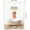 imageKate and Laurel Amber Retriever in Farmhouse Hot Bath Framed Canvas Wall Art by Amy Peterson 18 x 24 Sylvie White Whimsical Animals Humor Art for Wall Decor Living Room Bedroom