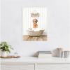 imageKate and Laurel Amber Retriever in Farmhouse Hot Bath Framed Canvas Wall Art by Amy Peterson 18 x 24 Sylvie White Whimsical Animals Humor Art for Wall Decor Living Room Bedroom
