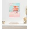imageKate and Laurel Beach Lifeguard Tower Pastels Framed Canvas Wall Art by Honey Island Studio 18 x 24 Sylvie White Coastal Beach Art for Wall Decor Living Room Bedroom