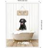 imageKate and Laurel Black Lab in Farmhouse Hot Bath Framed Canvas Wall Art by Amy Peterson 18 x 24 Sylvie White Traditional Animals Humor Bathroom Art for Wall Decor Living Room Bedroom