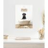 imageKate and Laurel Black Lab in Farmhouse Hot Bath Framed Canvas Wall Art by Amy Peterson 18 x 24 Sylvie White Traditional Animals Humor Bathroom Art for Wall Decor Living Room Bedroom