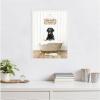 imageKate and Laurel Black Lab in Farmhouse Hot Bath Framed Canvas Wall Art by Amy Peterson 18 x 24 Sylvie White Traditional Animals Humor Bathroom Art for Wall Decor Living Room Bedroom