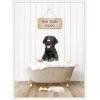 imageKate and Laurel Black Lab in Farmhouse Hot Bath Framed Canvas Wall Art by Amy Peterson 18 x 24 Sylvie White Traditional Animals Humor Bathroom Art for Wall Decor Living Room Bedroom