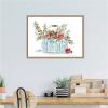 imageKate and Laurel Blue Woven With Florals Basket Framed Canvas Wall Art by Patricia Shaw 24 x 18 Sylvie Beaded Rustic Natural Bohemian Still Life Nature Art for Wall Decor Living Room Bedroom