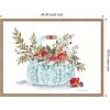 imageKate and Laurel Blue Woven With Florals Basket Framed Canvas Wall Art by Patricia Shaw 24 x 18 Sylvie Beaded Rustic Natural Bohemian Still Life Nature Art for Wall Decor Living Room Bedroom