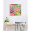 imageKate and Laurel Bright Framed Canvas Wall Art by Carrie Cantwell 22 x 22 Sylvie Beaded White Bohemian Flowers Nature Art for Wall Decor Living Room Bedroom