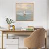 imageKate and Laurel Calm Pastel Sailboat Landscape Framed Canvas Wall Art by The Creative Bunch Studio 22 x 22 Sylvie Natural Coastal Beach Landscapes Art for Wall Decor Living Room Bedroom