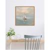 imageKate and Laurel Calm Pastel Sailboat Landscape Framed Canvas Wall Art by The Creative Bunch Studio 22 x 22 Sylvie Natural Coastal Beach Landscapes Art for Wall Decor Living Room Bedroom