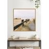 imageKate and Laurel Coastal Beach Grass Boardwalk to the Ocean Framed Canvas Wall Art by Patricia Rae 30 x 30 Sylvie Natural Coastal Beach Landscapes Nature Art for Wall Decor Living Room Bedroom
