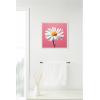 imageKate and Laurel Delicate Daisy 2 Pink Framed Canvas Wall Art by The Creative Bunch Studio 16 x 16 Sylvie Beaded White Whimsical Flowers Nature Art for Wall Decor Living Room Bedroom