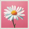 imageKate and Laurel Delicate Daisy 2 Pink Framed Canvas Wall Art by The Creative Bunch Studio 16 x 16 Sylvie Beaded White Whimsical Flowers Nature Art for Wall Decor Living Room Bedroom