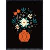 imageKate and Laurel Floral Red Vase Framed Canvas Wall Art by Amber Leaders 18 x 24 Sylvie Beaded Black Traditional Flowers Still Life Art for Wall Decor Living Room Bedroom