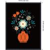imageKate and Laurel Floral Red Vase Framed Canvas Wall Art by Amber Leaders 18 x 24 Sylvie Beaded Black Traditional Flowers Still Life Art for Wall Decor Living Room Bedroom