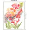 imageKate and Laurel Loose Orange Begonia Framed Canvas Wall Art by Patricia Shaw 18 x 24 Sylvie Beaded White Bohemian Flowers Nature Art for Wall Decor Living Room Bedroom