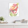 imageKate and Laurel Loose Orange Begonia Framed Canvas Wall Art by Patricia Shaw 18 x 24 Sylvie Beaded White Bohemian Flowers Nature Art for Wall Decor Living Room Bedroom