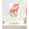imageKate and Laurel Loose Orange Begonia Framed Canvas Wall Art by Patricia Shaw 18 x 24 Sylvie Beaded White Bohemian Flowers Nature Art for Wall Decor Living Room Bedroom
