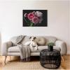 imageKate and Laurel Mood Dark Pink Ranunculus Flower Bouquet Framed Canvas Wall Art by Kristybee 33 x 23 Sylvie Beaded White Modern Contemporary Still Life Nature Art for Wall Decor Living Room