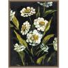 imageKate and Laurel Moody Floral 1 Framed Canvas Wall Art by Annie Quigley 18 x 24 Sylvie Beaded Dark Gold Bohemian Flowers Nature Art for Wall Decor Living Room Bedroom