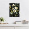 imageKate and Laurel Moody Floral 1 Framed Canvas Wall Art by Annie Quigley 18 x 24 Sylvie Beaded White Bohemian Flowers Nature Art for Wall Decor Living Room Bedroom