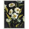 imageKate and Laurel Moody Floral 1 Framed Canvas Wall Art by Annie Quigley 18 x 24 Sylvie Beaded White Bohemian Flowers Nature Art for Wall Decor Living Room Bedroom