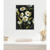 imageKate and Laurel Moody Floral 1 Framed Canvas Wall Art by Annie Quigley 18 x 24 Sylvie Beaded White Bohemian Flowers Nature Art for Wall Decor Living Room Bedroom