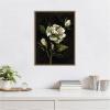 imageKate and Laurel Moody Floral 2 Framed Canvas Wall Art by Annie Quigley 18 x 24 Sylvie Beaded Dark Gold Modern Flowers Nature Art for Wall Decor Living Room Bedroom
