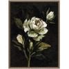 imageKate and Laurel Moody Floral 2 Framed Canvas Wall Art by Annie Quigley 18 x 24 Sylvie Beaded Dark Gold Modern Flowers Nature Art for Wall Decor Living Room Bedroom