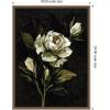 imageKate and Laurel Moody Floral 2 Framed Canvas Wall Art by Annie Quigley 18 x 24 Sylvie Beaded Dark Gold Modern Flowers Nature Art for Wall Decor Living Room Bedroom