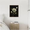 imageKate and Laurel Moody Floral 2 Framed Canvas Wall Art by Annie Quigley 18 x 24 Sylvie Beaded Dark Gold Modern Flowers Nature Art for Wall Decor Living Room Bedroom