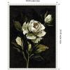 imageKate and Laurel Moody Floral 2 Framed Canvas Wall Art by Annie Quigley 18 x 24 Sylvie Beaded White Modern Flowers Nature Art for Wall Decor Living Room Bedroom