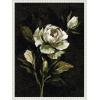 imageKate and Laurel Moody Floral 2 Framed Canvas Wall Art by Annie Quigley 18 x 24 Sylvie Beaded White Modern Flowers Nature Art for Wall Decor Living Room Bedroom