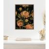 imageKate and Laurel Moody Floral 3 Framed Canvas Wall Art by Annie Quigley 18 x 24 Sylvie Beaded Dark Gold Traditional Flowers Art for Wall Decor Living Room Bedroom