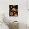imageKate and Laurel Moody Floral 3 Framed Canvas Wall Art by Annie Quigley 18 x 24 Sylvie Beaded Dark Gold Traditional Flowers Art for Wall Decor Living Room Bedroom