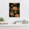 imageKate and Laurel Moody Floral 3 Framed Canvas Wall Art by Annie Quigley 18 x 24 Sylvie Beaded Dark Gold Traditional Flowers Art for Wall Decor Living Room Bedroom