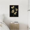 imageKate and Laurel Moody Floral 4 Framed Canvas Wall Art by Annie Quigley 18 x 24 Sylvie Beaded Dark Gold Modern Flowers Art for Wall Decor Living Room Bedroom