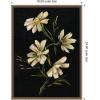 imageKate and Laurel Moody Floral 4 Framed Canvas Wall Art by Annie Quigley 18 x 24 Sylvie Beaded Dark Gold Modern Flowers Art for Wall Decor Living Room Bedroom