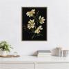 imageKate and Laurel Moody Floral 4 Framed Canvas Wall Art by Annie Quigley 18 x 24 Sylvie Beaded Dark Gold Modern Flowers Art for Wall Decor Living Room Bedroom
