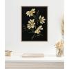 imageKate and Laurel Moody Floral 4 Framed Canvas Wall Art by Annie Quigley 18 x 24 Sylvie Beaded Dark Gold Modern Flowers Art for Wall Decor Living Room Bedroom