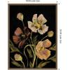 imageKate and Laurel Moody Floral 5 Framed Canvas Wall Art by Annie Quigley 18 x 24 Sylvie Beaded Dark Gold Farmhouse Flowers Art for Wall Decor Living Room Bedroom