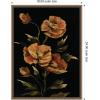 imageKate and Laurel Moody Floral 6 Framed Canvas Wall Art by Annie Quigley 18 x 24 Sylvie Beaded Dark Gold Modern Flowers Nature Art for Wall Decor Living Room Bedroom