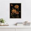 imageKate and Laurel Moody Floral 6 Framed Canvas Wall Art by Annie Quigley 18 x 24 Sylvie Beaded Dark Gold Modern Flowers Nature Art for Wall Decor Living Room Bedroom