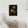 imageKate and Laurel Moody Floral 6 Framed Canvas Wall Art by Annie Quigley 18 x 24 Sylvie Beaded Dark Gold Modern Flowers Nature Art for Wall Decor Living Room Bedroom