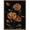imageKate and Laurel Moody Floral 6 Framed Canvas Wall Art by Annie Quigley 18 x 24 Sylvie Beaded Dark Gold Modern Flowers Nature Art for Wall Decor Living Room Bedroom