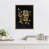 imageKate and Laurel Moody Floral 7 Framed Canvas Wall Art by Annie Quigley 18 x 24 Sylvie Beaded Dark Gold Traditional Flowers Nature Still Life Art for Wall Decor Living Room Bedroom