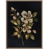 imageKate and Laurel Moody Floral 7 Framed Canvas Wall Art by Annie Quigley 18 x 24 Sylvie Beaded Dark Gold Traditional Flowers Nature Still Life Art for Wall Decor Living Room Bedroom