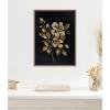 imageKate and Laurel Moody Floral 7 Framed Canvas Wall Art by Annie Quigley 18 x 24 Sylvie Beaded Dark Gold Traditional Flowers Nature Still Life Art for Wall Decor Living Room Bedroom