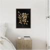 imageKate and Laurel Moody Floral 7 Framed Canvas Wall Art by Annie Quigley 18 x 24 Sylvie Beaded Dark Gold Traditional Flowers Nature Still Life Art for Wall Decor Living Room Bedroom