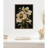 imageKate and Laurel Moody Floral 8 Framed Canvas Wall Art by Annie Quigley 18 x 24 Sylvie Beaded Dark Gold Modern Flowers Nature Art for Wall Decor Living Room Bedroom