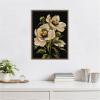 imageKate and Laurel Moody Floral 8 Framed Canvas Wall Art by Annie Quigley 18 x 24 Sylvie Beaded Dark Gold Modern Flowers Nature Art for Wall Decor Living Room Bedroom