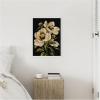 imageKate and Laurel Moody Floral 8 Framed Canvas Wall Art by Annie Quigley 18 x 24 Sylvie Beaded White Modern Flowers Nature Art for Wall Decor Living Room Bedroom